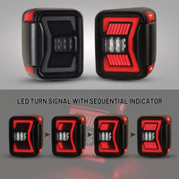 Winjet 2019-2025 Jeep Gladiator JT LED Sequential Tail light - Black/Smoke OffRoadUSA.com