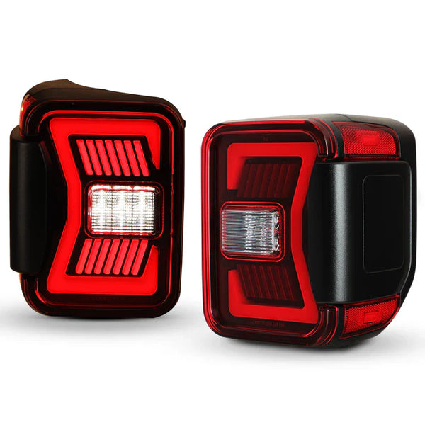 Winjet 2019-2025 Jeep Gladiator JT LED Sequential Tail light - Black/Red OffRoadUSA.com