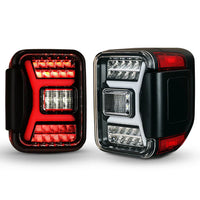 Winjet 2019-2025 Jeep Gladiator JT LED Sequential Tail light - Gloss Black/Clear OffRoadUSA.com