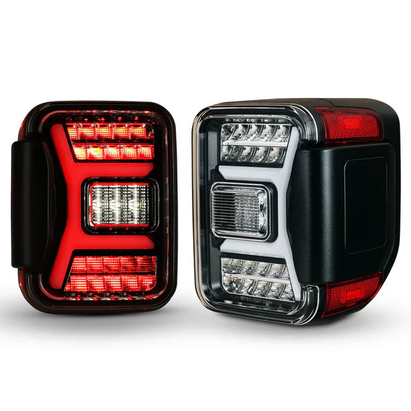 Winjet 2019-2025 Jeep Gladiator JT LED Sequential Tail light - Gloss Black/Clear OffRoadUSA.com
