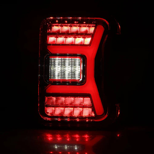 Winjet 2019-2025 Jeep Gladiator JT LED Sequential Tail light - Gloss Black/Clear OffRoadUSA.com