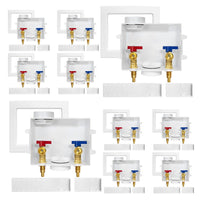 10 Pcs 1/2" PEX Crimp (F1807) Inlet, Washing Machine Outlet Box, with Center Drain