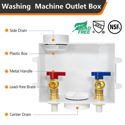 1/2" CPVC PPE Intet, Washing Machine Outlet Box Plumbingsell
