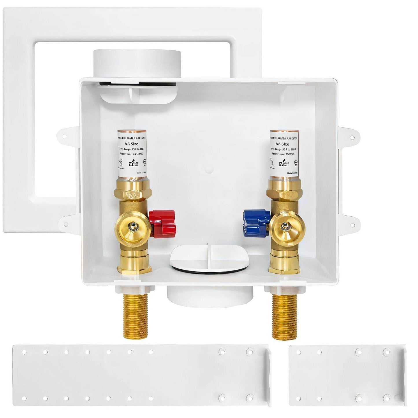 1/2" Sweat Inlet, Washing Machine Outlet Box, with Copper Water Hammer Arrestor