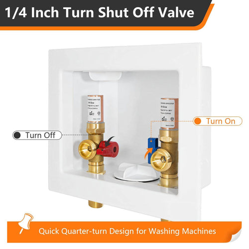 1/2" Sweat Inlet, Washing Machine Outlet Box, with Copper Water Hammer Arrestor Plumbingsell