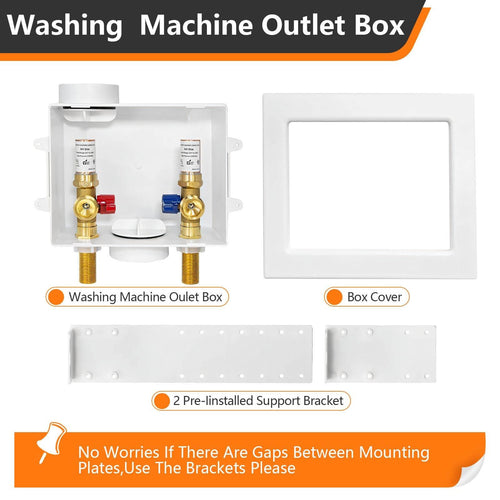 1/2" Sweat Inlet, Washing Machine Outlet Box, with Copper Water Hammer Arrestor Plumbingsell
