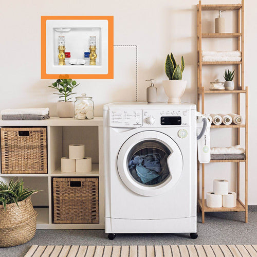 1/2" PEX Crimp (F1807) Inlet, Washing Machine Outlet Box, with Copper Water Hammer Arrestor Plumbingsell