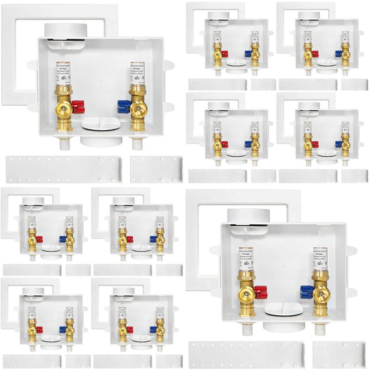 10 Pcs 1/2" CPVC PPE Intet, Washing Machine Outlet Box, with Copper Arrestor