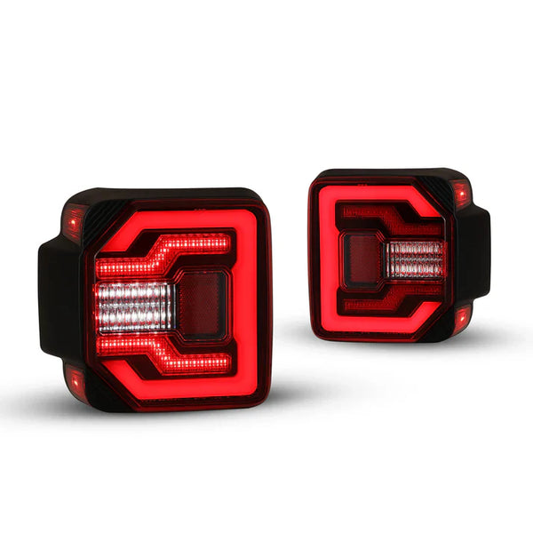 Winjet 2018-2025 Jeep Wrangler JL & JLU LED Sequential Taillights - Black / Red OffRoadUSA.com