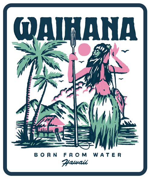 Hula Diver Sticker WAIHANA