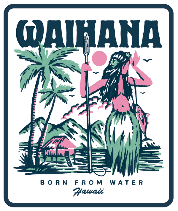 Hula Diver Sticker WAIHANA