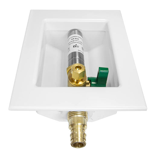 1/2" PEX Expansion (F1960) Inlet, Ice Maker Outlet Box, with Stainless Steel Arrestor Plumbingsell