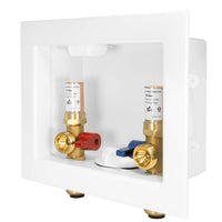 1/2" Push Fit Inlet, Washing Machine Outlet Box, with Copper Arrestor, with Center Drain Plumbingsell