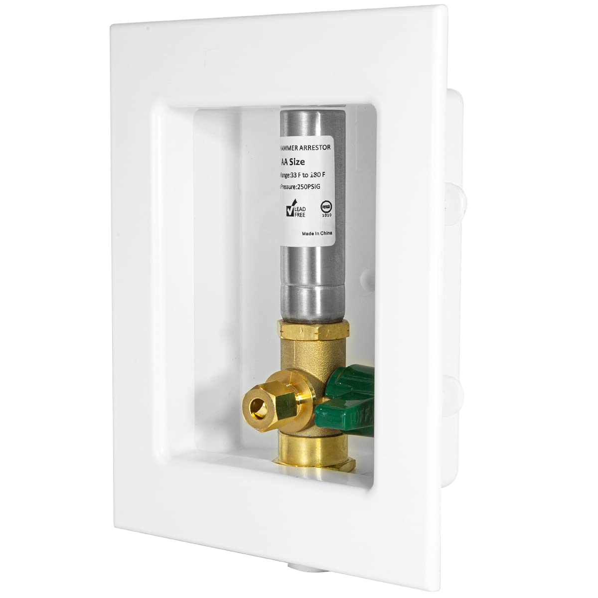 1/2" CPVC PPE Intet, Ice Maker Outlet Box, with Stainless Steel Arrestor