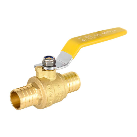 3/4" PEX Crimp Ball Valve, Yellow (Lead Free)
