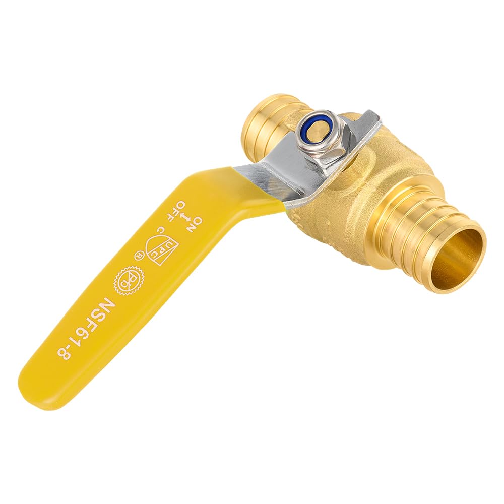 3/4" PEX Crimp Ball Valve, Yellow (Lead Free)