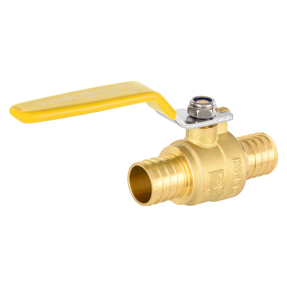 3/4" PEX Crimp Ball Valve, Yellow (Lead Free)