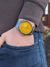 Yellow Sunburst Watch The Beyond Boring Watch Company