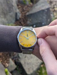 Yellow Sunburst Watch The Beyond Boring Watch Company