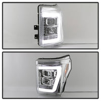 Spyder 11-16 Ford F-250/F-350 V2 Projector Headlights - Light Bar DRL - Chrome PRO-YD-FS11V2-LB-C OffRoadUSA.com