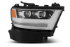 AlphaRex 19-20 Ram 1500HD PRO-Series Proj Headlight Plnk Styl Chrm w/Activ Light/Seq Signal/Plnk DRL OffRoadUSA.com