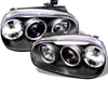 Spyder Volkswagen Golf IV 99-05 Projector Headlights LED Halo Black High H1 Low H1 PRO-YD-VG99-BK OffRoadUSA.com