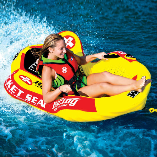 WOW Sports Bucket Seat 1 Person Towable Water Tube and Lounge Chair (14-1090) Jupiter Gear