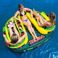 WOW Sports Zelda 1-3 Person Towable Water Tube For Pool and Lake (15-1070) Jupiter Gear