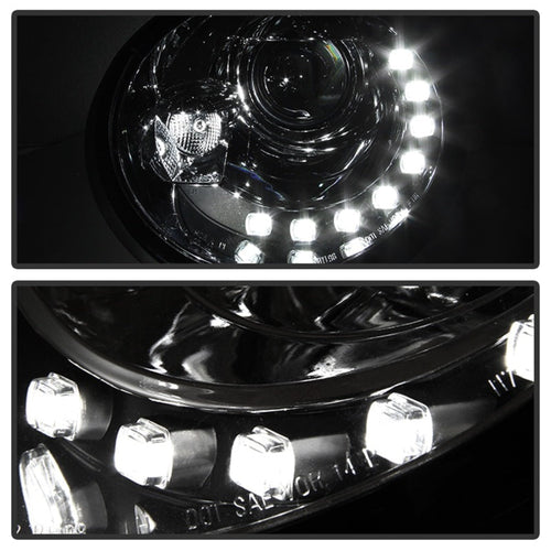 Spyder Volkswagen Beetle 1998-2005 Projector Headlights DRL Chrome PRO-YD-VB98-DRL-C OffRoadUSA.com