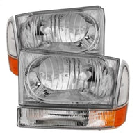 xTune Ford F250/350/450 Superduty 99-04 Crystal Headlights w/ Bumper Lights HD-JH-FF25099-AM-C OffRoadUSA.com