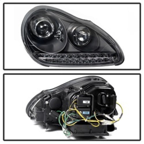 Spyder Porsche Cayenne 03-06 Projector Xenon/HID Model- DRL LED Blk PRO-YD-PCAY03-HID-DRL-BK OffRoadUSA.com