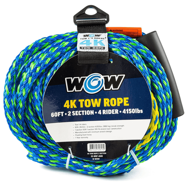 WOW Watersports 60ft 4-Rider 4K Tow Rope with 2 Sections Jupiter Gear