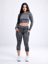 JupiterGear Mid-Rise Capri Fitness Leggings with Side Pockets Jupiter Gear
