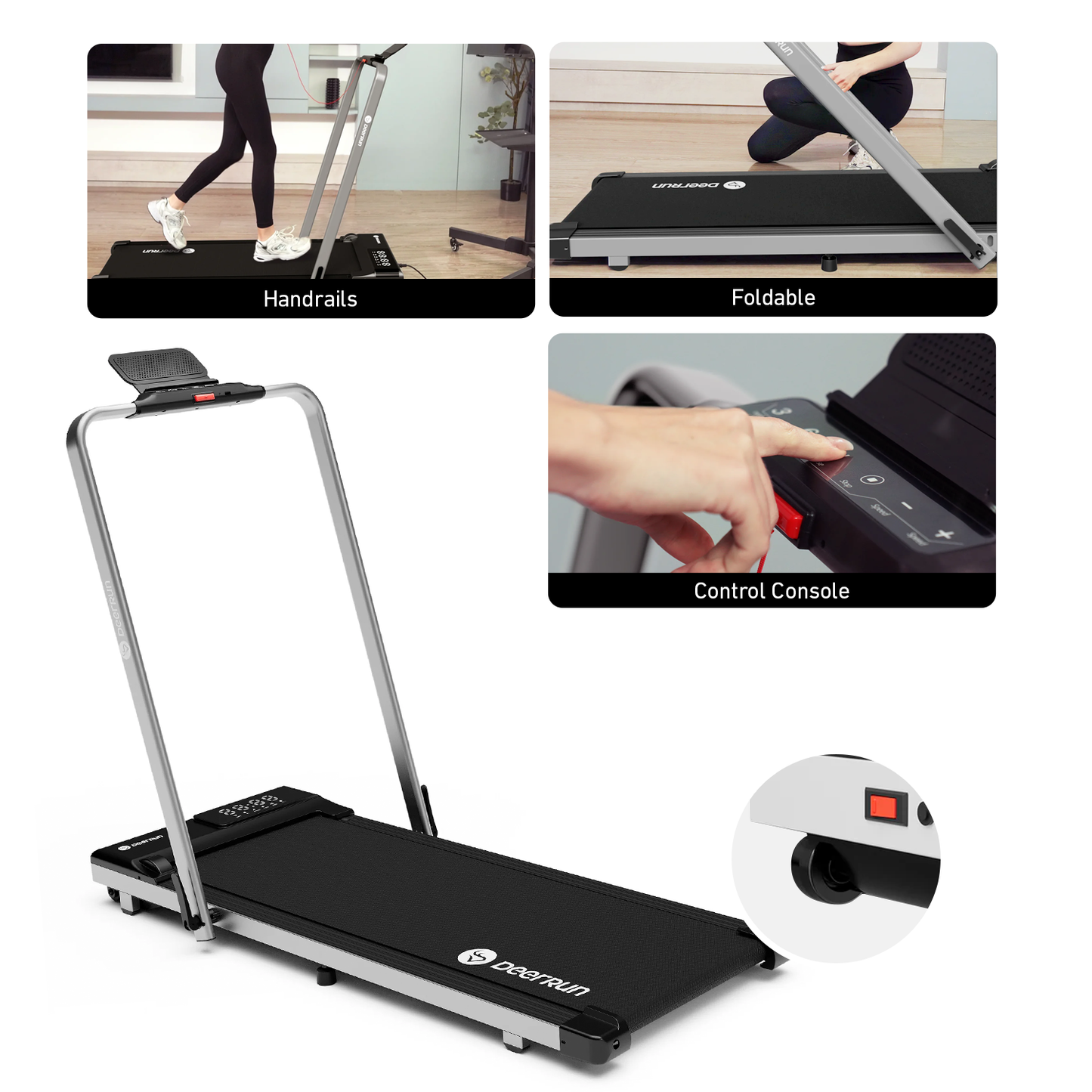 DeerRun® DeerRun A5 Pro Smart 2 in 1 Folding Treadmill Silver