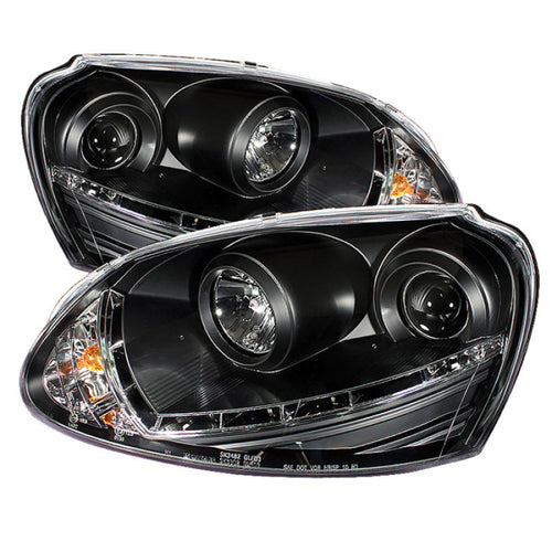 Spyder Volkswagen GTI 06-09/Jetta 06-09 Xenon/HID Model Only - DRL Black PRO-YD-VG06-HID-DRL-BK OffRoadUSA.com