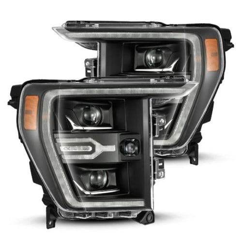 AlphaRex 21-23 Ford F150 / 21-23 Ford F150 Raptor LUXX-Series LED Projector Headlights Black OffRoadUSA.com