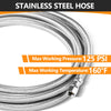 10ft Ice Maker Hose, with 1/4" Comp by 1/4" Comp Connection, Stainless Steel Braided Hose