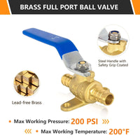 1/2" PEX Crimp Drop Ear Ball Valve, Blue (Lead Free) Plumbingsell