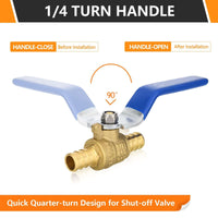 1/2" PEX Crimp Ball Valve, Blue (Lead Free) Plumbingsell