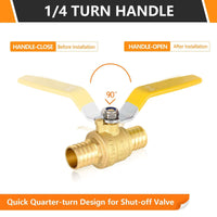1/2" PEX Crimp Ball Valve, Yellow (Lead Free) Plumbingsell