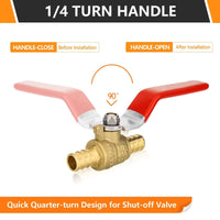 1" PEX Crimp Ball Valve, Red (Lead Free) Plumbingsell