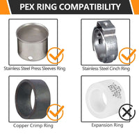 10 Pcs 1/2" PEX Crimp Butterfly Ball Valve, Blue (Lead Free)