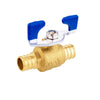 3/4" PEX Crimp Butterfly Ball Valve, Blue (Lead Free) Plumbingsell