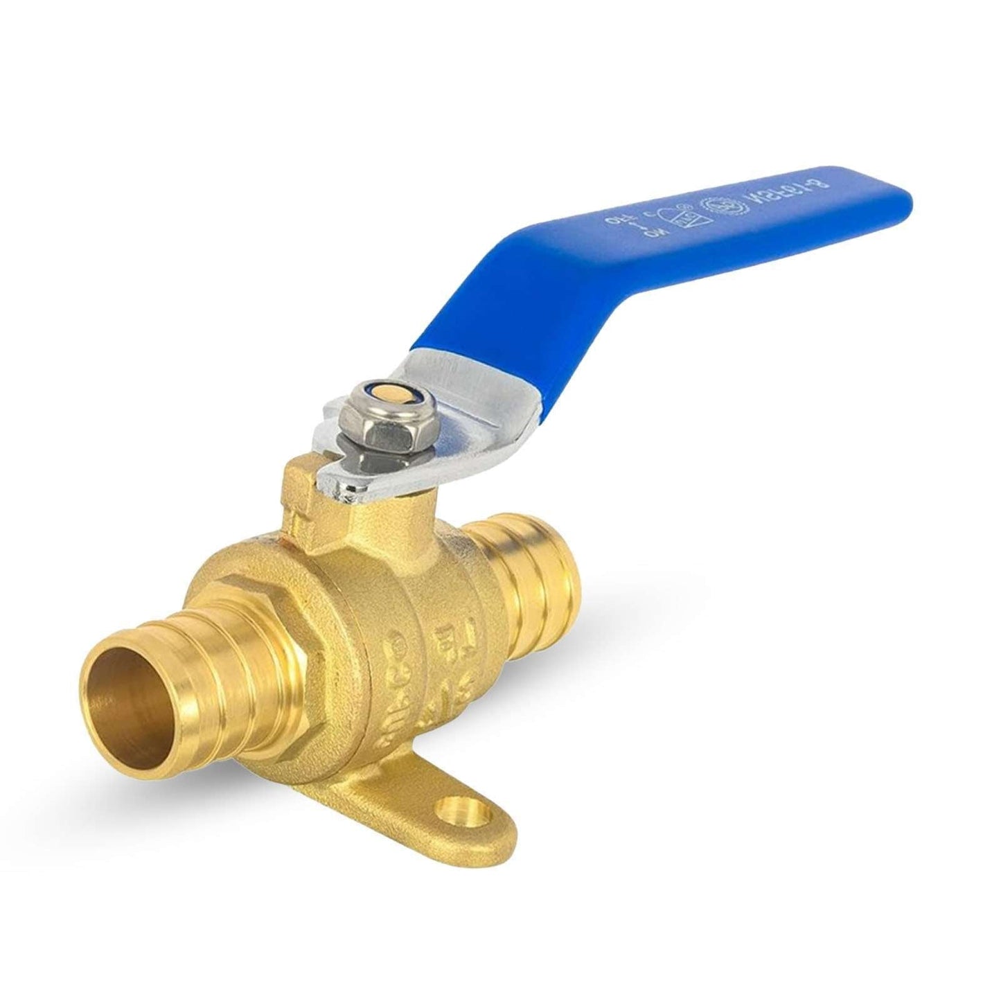10 Pcs 3/4" PEX Crimp Drop Ear Ball Valve, Blue (Lead Free)
