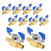 10 Pcs 1/2" PEX Crimp Butterfly Ball Valve, Blue (Lead Free)