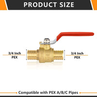 3/4" PEX Crimp Ball Valve, Red (Lead Free) Plumbingsell
