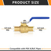 3/4" PEX Crimp Ball Valve, Blue (Lead Free) Plumbingsell