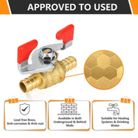 1/2" PEX Crimp Butterfly Ball Valve, Red (Lead Free) Plumbingsell