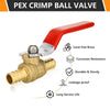 10 Pcs 3/4" PEX Crimp Ball Valve, Red (Lead Free) Plumbingsell