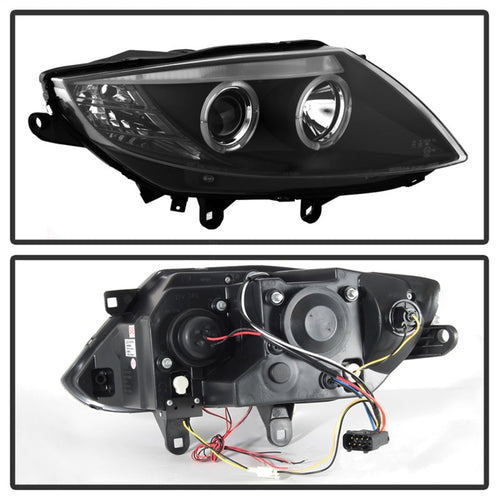Spyder BMW Z4 03-08 Projector Headlights Halogen Model Only - LED Halo Black PRO-YD-BMWZ403-HL-BK OffRoadUSA.com